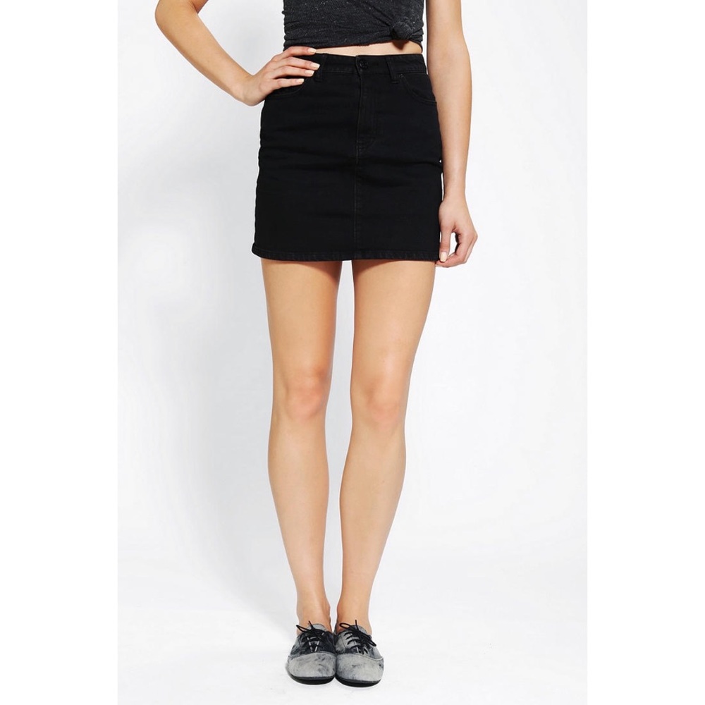 BDG Denim Mini Skirt in Washed Black, Size 4
